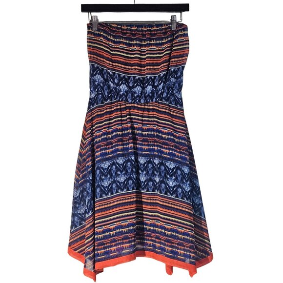 Maeve Women’s Navy/Orange Mini dress XS Patterncore Boho Chic Maximalist - Picture 3 of 13